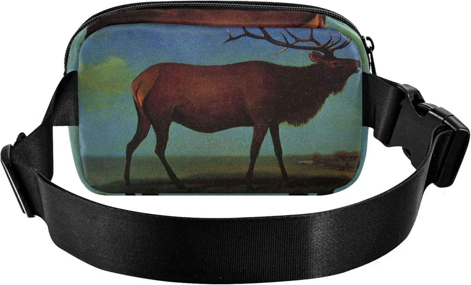 Bierstadt Albert Elk Print Fanny Packs Women Hip Bag Belt Purse Waterproof Neon Waist Bag for Women