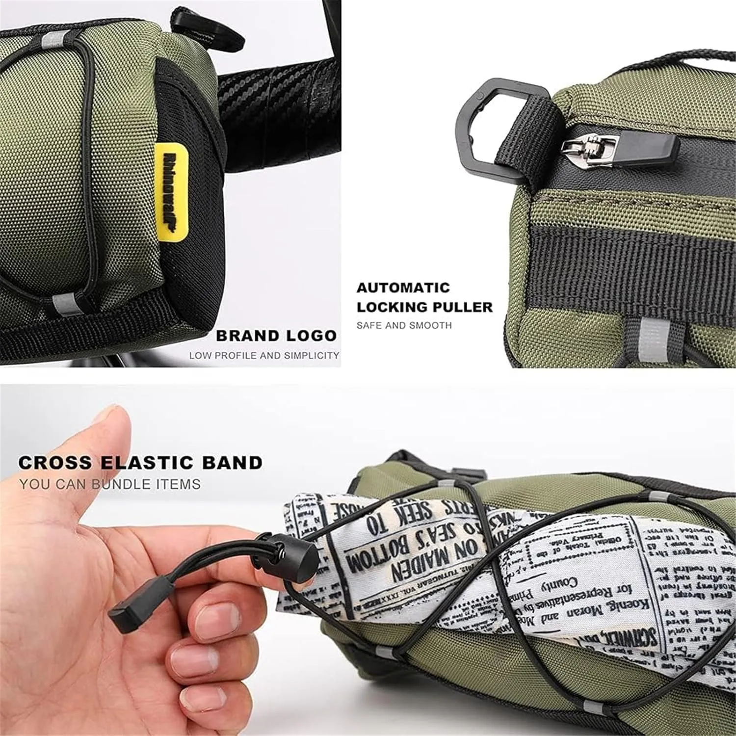 Bike Handlebar Bag Small Bicycle Handle Bar Bag Handy Front Bike Bags Handlebar Storage Pouch Pack with Shoulder Strap Little Mountain Road Bike Barrel Bag