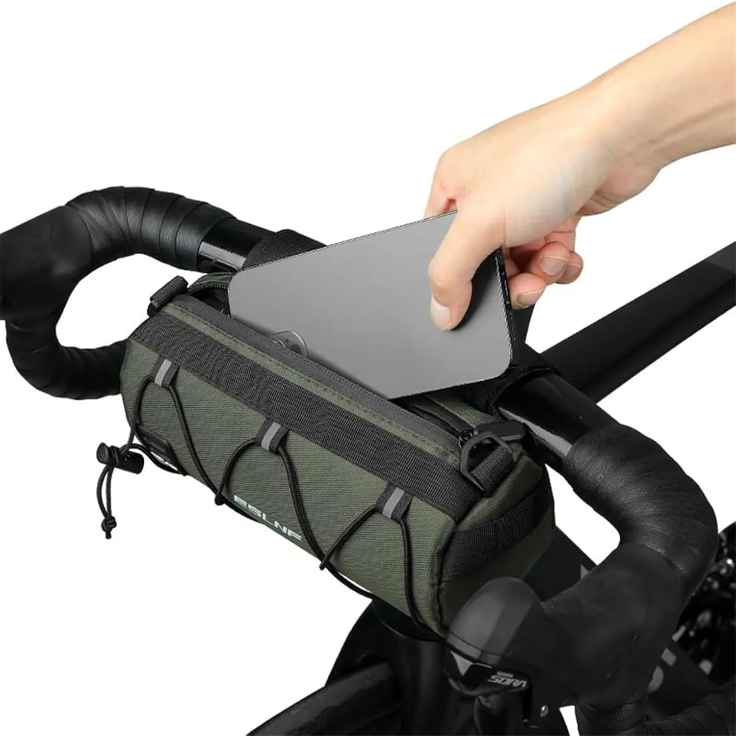 Bike Handlebar Bag Small Bicycle Handle Bar Bag Handy Front Bike Bags Handlebar Storage Pouch Pack with Shoulder Strap Little Mountain Road Bike Barrel Bag