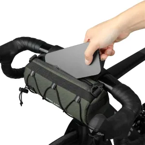 Bike Handlebar Bag Small Bicycle Handle Bar Bag Handy Front Bike Bags Handlebar Storage Pouch Pack with Shoulder Strap Little Mountain Road Bike Barrel Bag