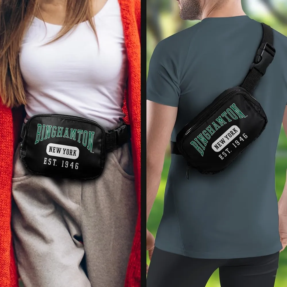 Binghamton University Bearcats Established Date Belt Bag, Crossbody Fanny Pack for Women and Men, Adjustable