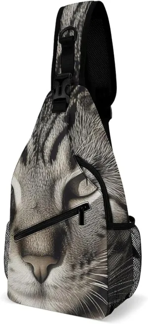 Black And White Image Sling Backpack Crossbody Sling Bag Chest Bag Daypack Fanny Pack Cross Body Bag for Outdoors