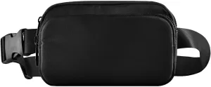 Black Fanny Packs for Women Men, Crossbody Bags Fashionable Running Waist Packs with Adjustable Strap for Traveling Black