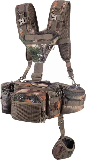BLISSWILL Hunting Fanny Waist Pack with Harness Pouch，Shoulder-Supported Waist Pack， Hunting Backpack for Bow Rifle（New Leaf Camo）