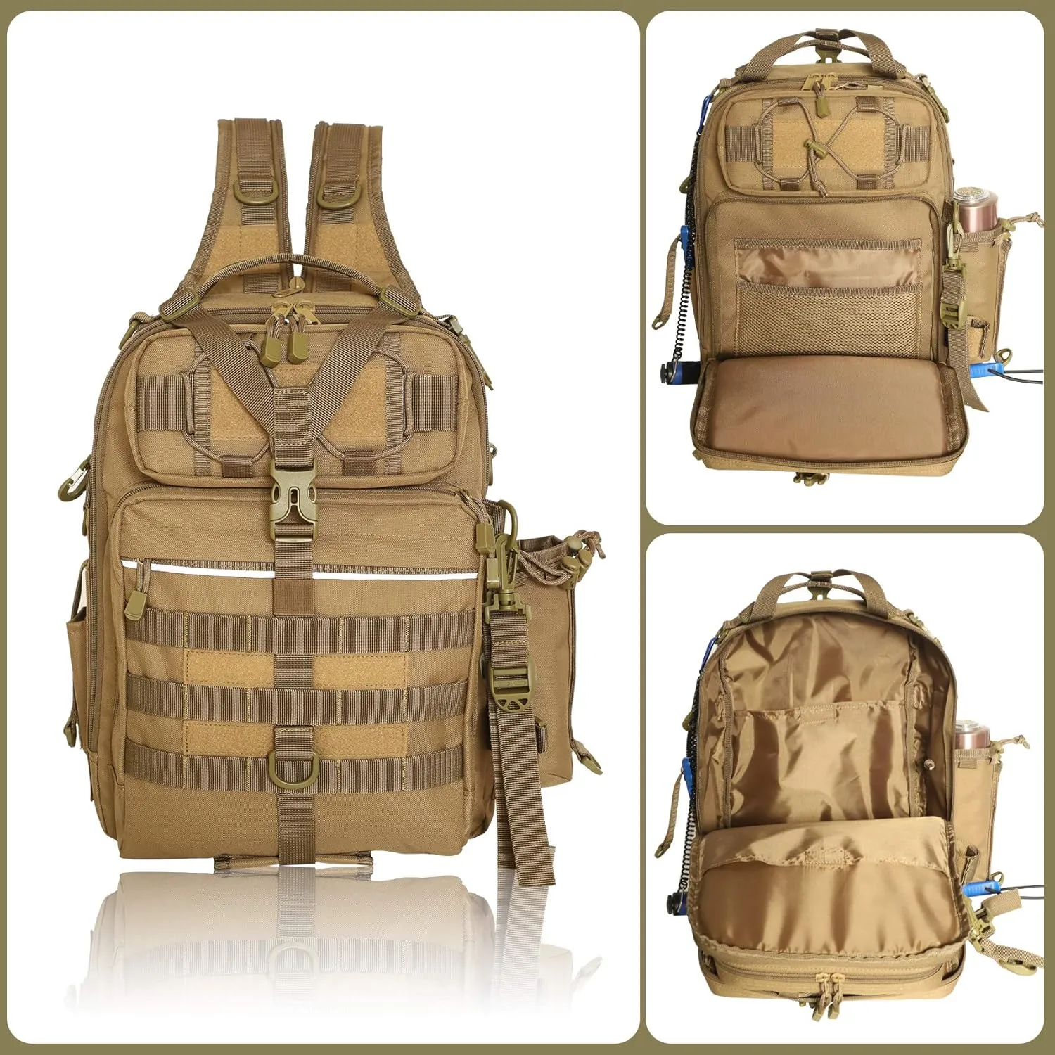 BLISSWILL Outdoor Tackle Bag - Large Water-Resistant Fishing Backpack