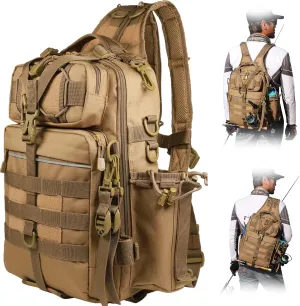 BLISSWILL Outdoor Tackle Bag - Large Water-Resistant Fishing Backpack