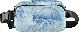 Blue Jellyfish Womens Fanny Pack Waterproof Belt Bag Hip Pack Bright Color Waist Pouches for Men