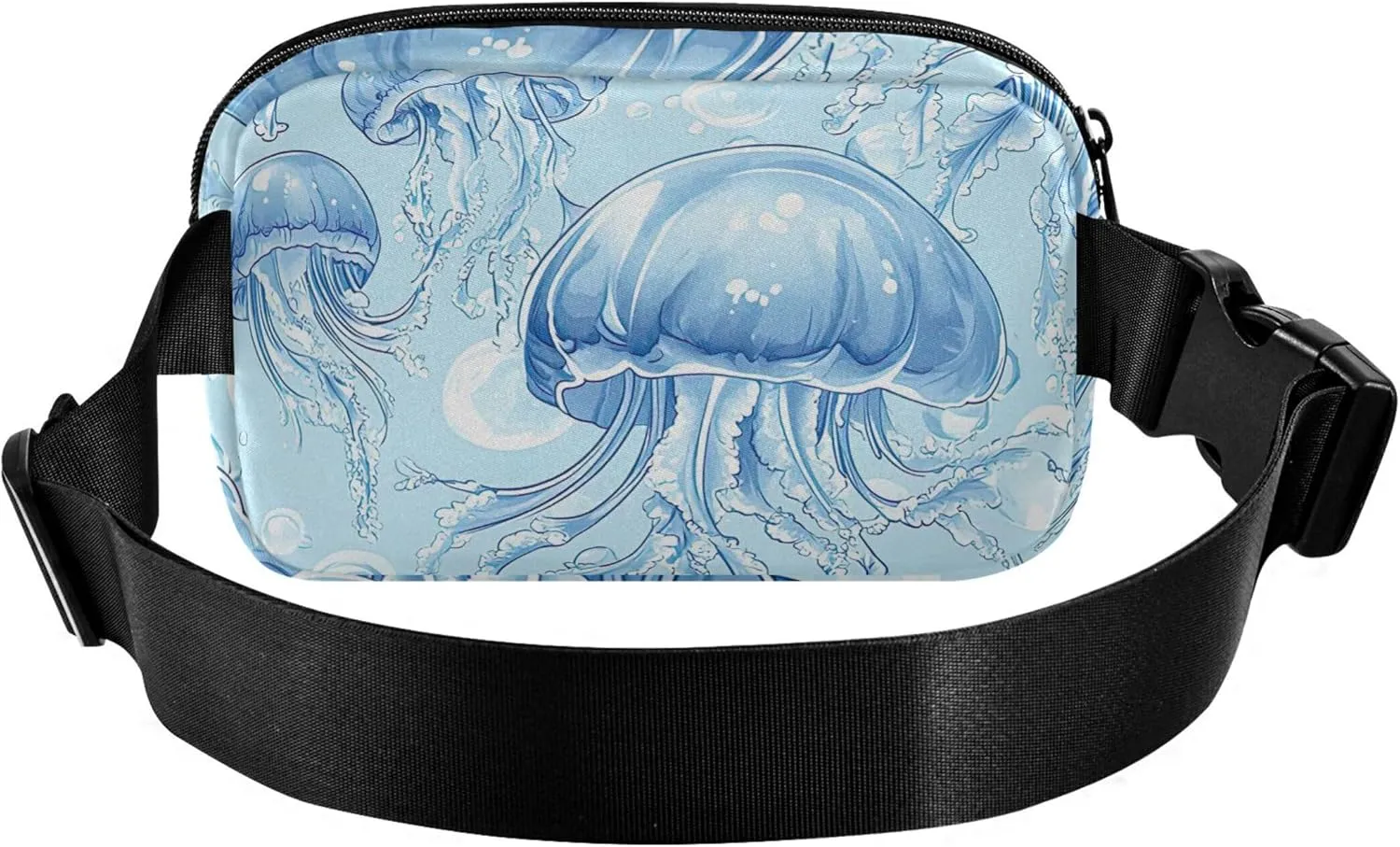 Blue Jellyfish Womens Fanny Pack Waterproof Belt Bag Hip Pack Bright Color Waist Pouches for Men