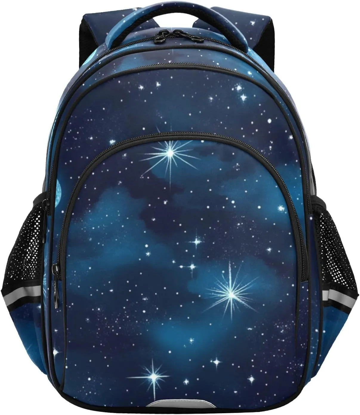 Blue Stars Nebulae and Meteors Kids Backpacks for Girls Boys Elementary School Backpack Bookbag for School Travel Hiking Camping