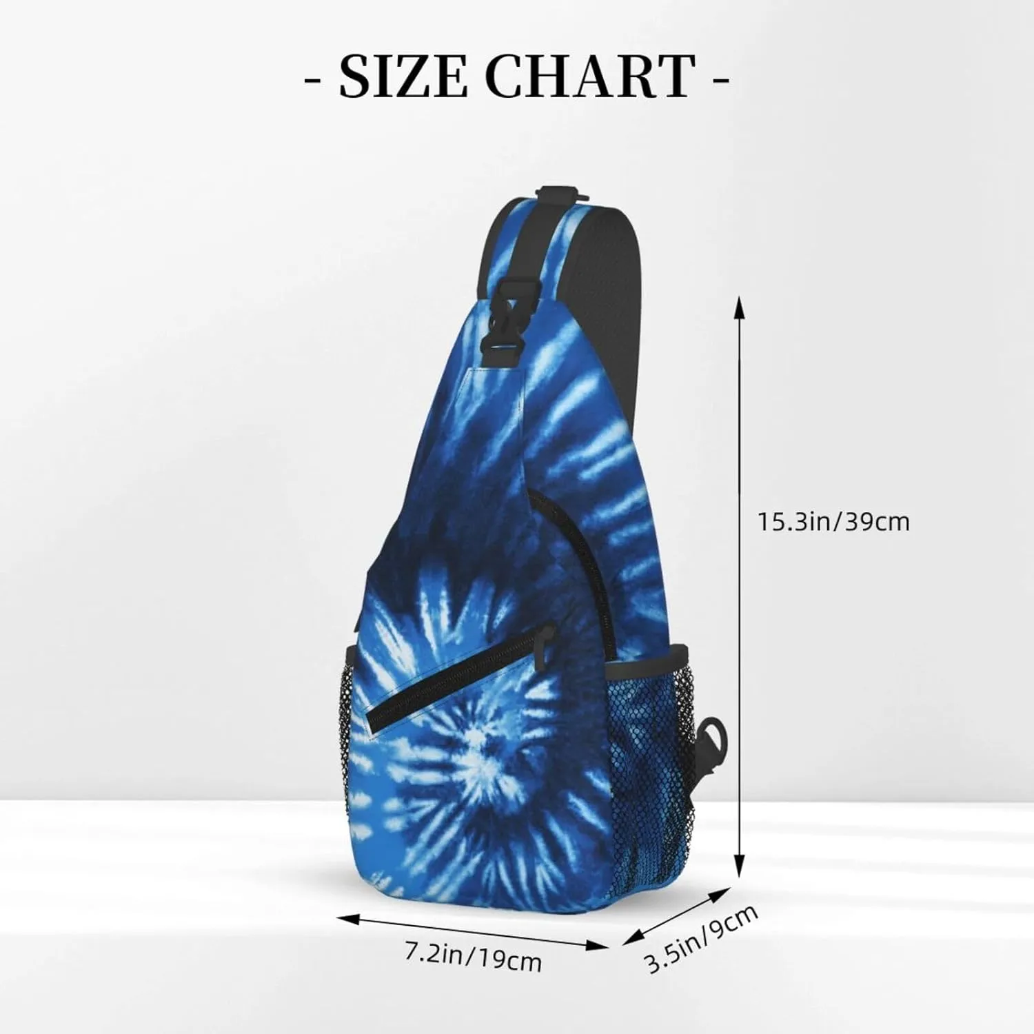Blue Tie Dye Crossbody Bags Men Cross Chest Bag Women Adjustable Sling Backpack Shoulder Bag