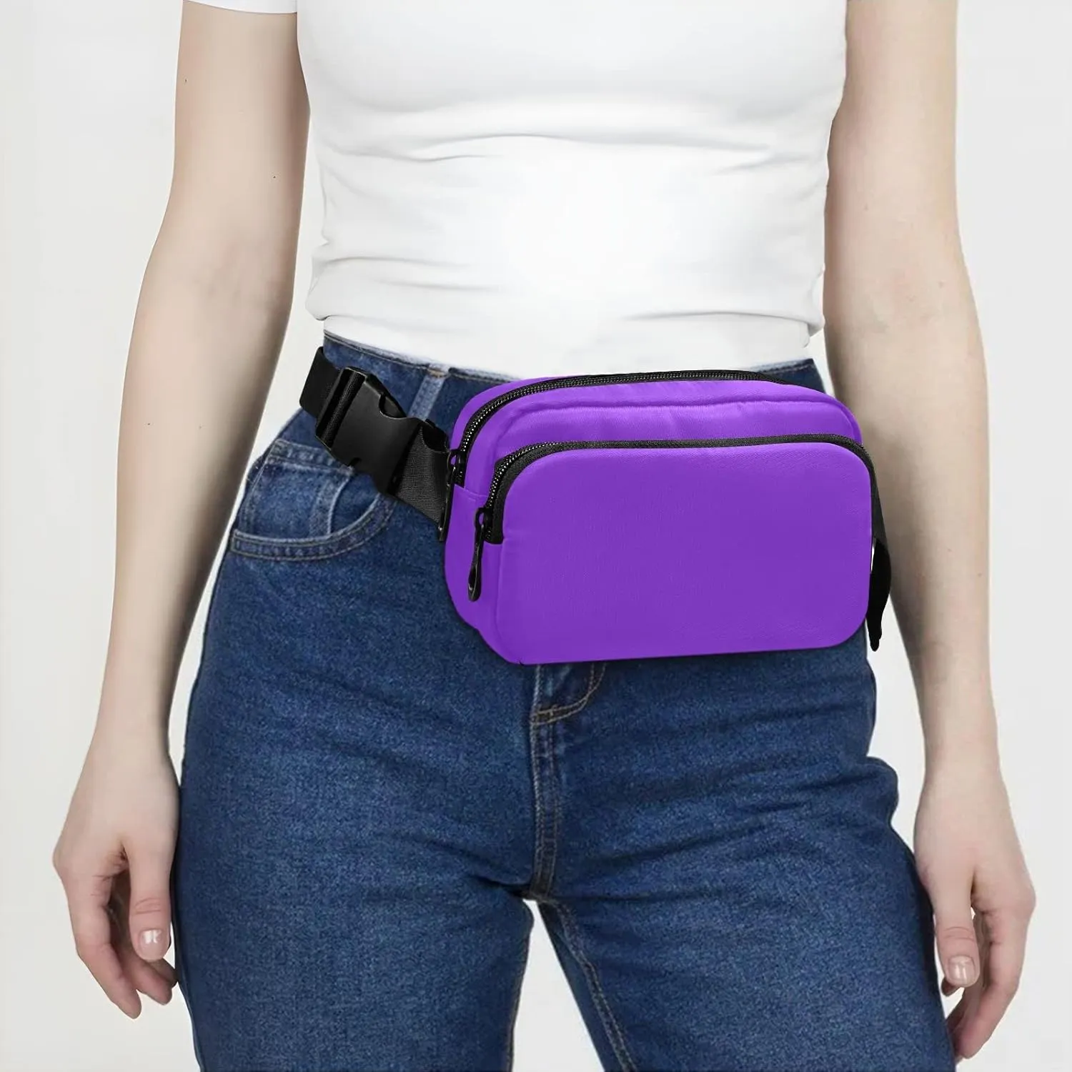 Blue Violet Fanny Packs for Women Men, Crossbody Bags Fashionable Running Waist Packs with Adjustable Strap for Traveling Blue Violet