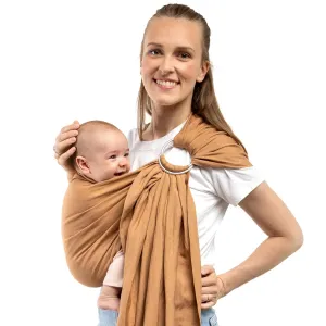 Boba Ring Sling Baby Carrier Newborn to Toddler - Lightweight & Breathable Baby Sling Carrier, Hip-Healthy Baby Carrier Sling, Baby Wrap Carrier for Front & Hip Carry, 8-35 lbs (Linen Rye)