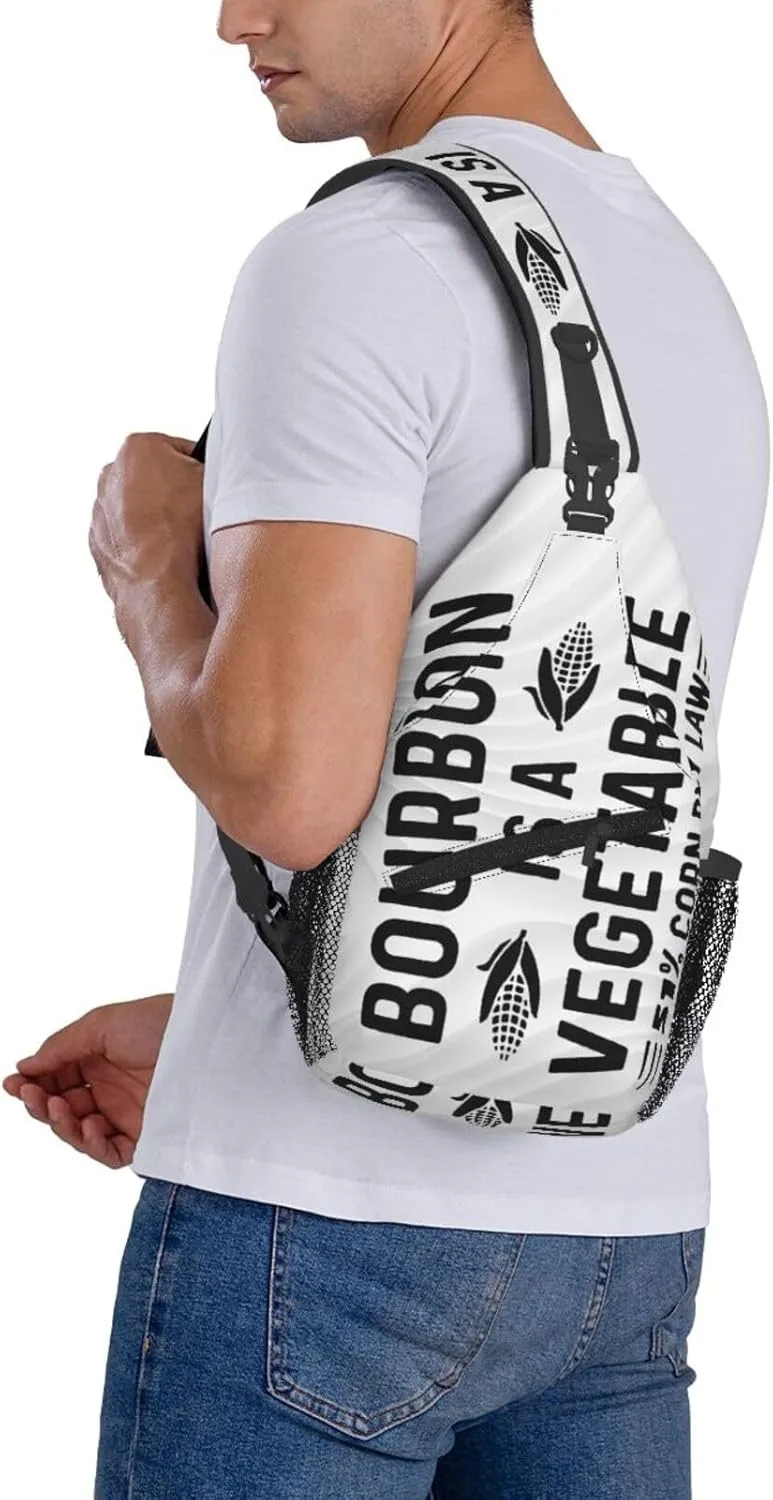 Bourbon Is A Vegetable 51% Corn By Law Crossbody Backpack For Men Women Sling Shoulder Dachshunds Dog Chest Bag Lightweight One Strap Multipurpose Travel Hiking Daypack