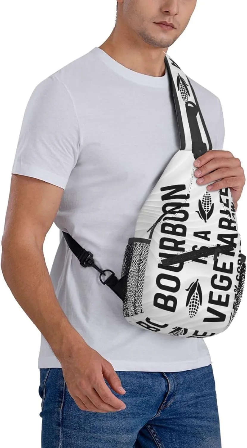 Bourbon Is A Vegetable 51% Corn By Law Crossbody Backpack For Men Women Sling Shoulder Dachshunds Dog Chest Bag Lightweight One Strap Multipurpose Travel Hiking Daypack