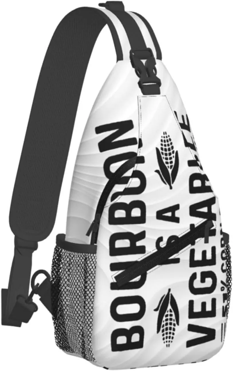 Bourbon Is A Vegetable 51% Corn By Law Crossbody Backpack For Men Women Sling Shoulder Dachshunds Dog Chest Bag Lightweight One Strap Multipurpose Travel Hiking Daypack