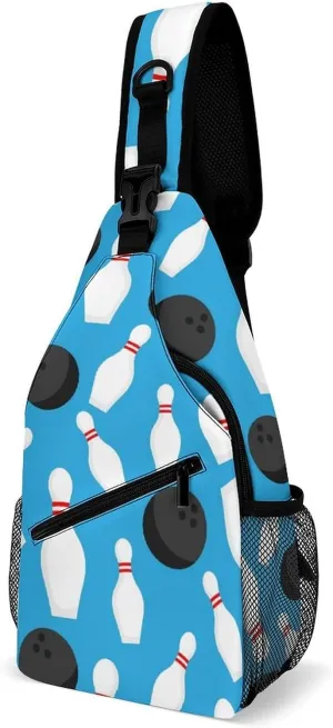 Bowling Balls Sling Backpack Mens Woman Crossbody Backpack Chest Bag Cycling Daypack Hiking Bag Small Cross Body Bags Outdoor Backpacks