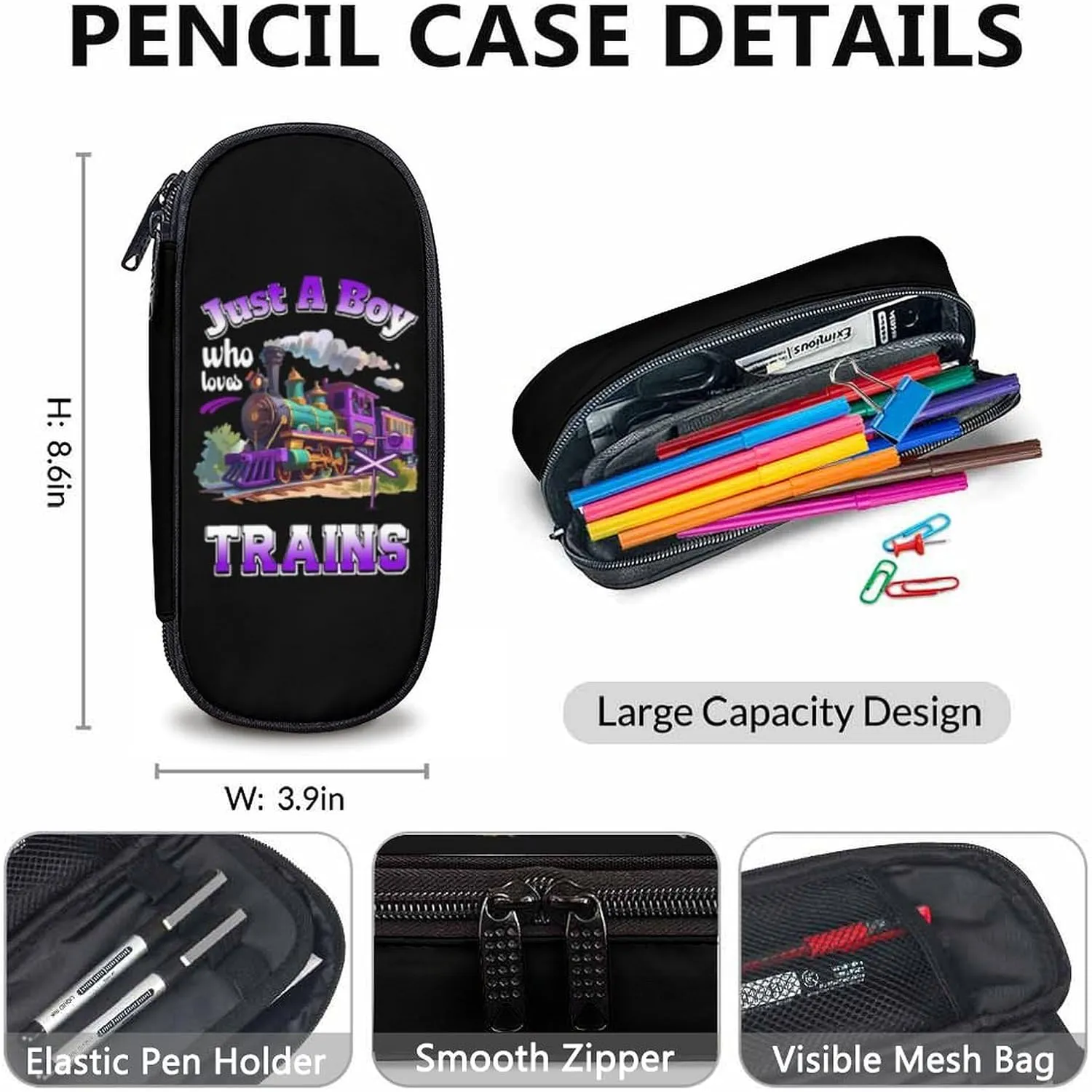 Boys Backpack with Lunch Box - Set of 3 Train School Backpacks Matching Combo Gifts for Kids Teens - Back to School Supplies Essentials for Primary Preschool Elementary