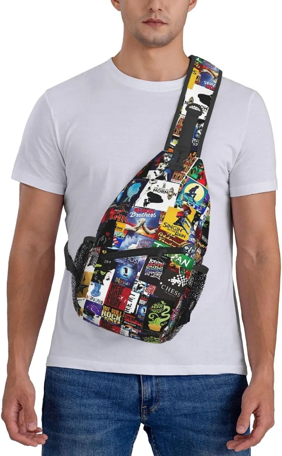 Broadway Musical Sling Backpack Crossbody Sling Bag, Shoulder Bags Chest Bag Daypack Fanny Pack Cross Body Bag For Women Men