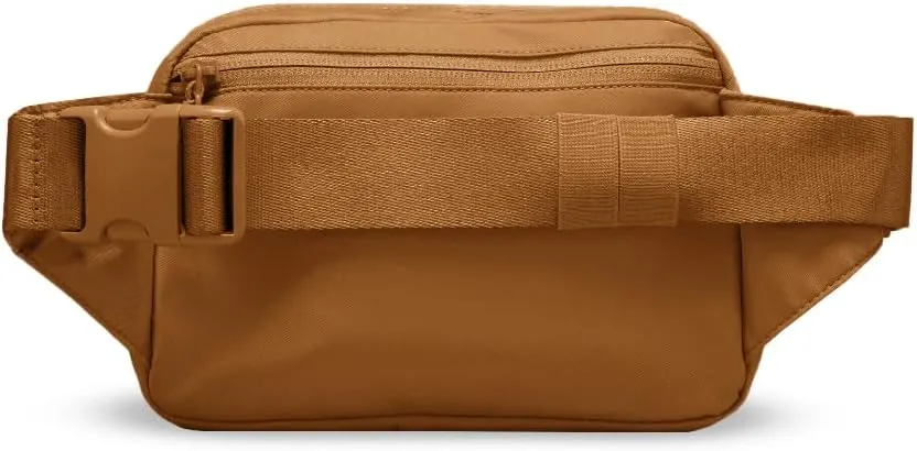 Brown Fanny Pack 1L for Women with 2-way Zipper, Small Belt Bag with Adjustable Strap 53", Fashion Waist Bag with Multiple Pockets, Crossbody Bag for Travel Gym Running Hiking Cycling