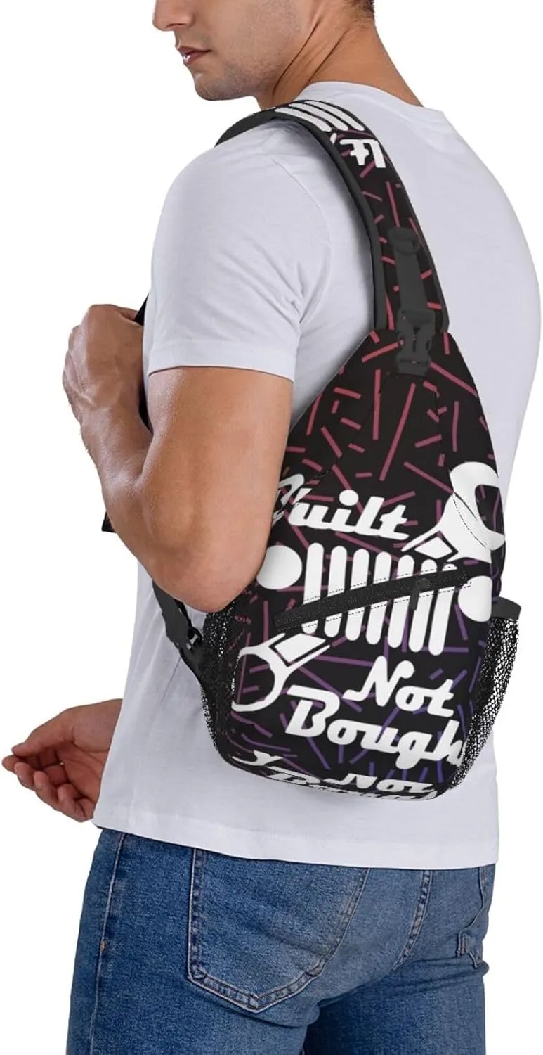 Built Not Bought Small Crossbody Backpack Sling Bag For Men Women Mini One Shoulder Chest Bags Gym Sport Travel Hiking Daypack