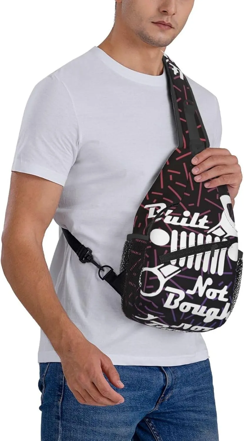 Built Not Bought Small Crossbody Backpack Sling Bag For Men Women Mini One Shoulder Chest Bags Gym Sport Travel Hiking Daypack