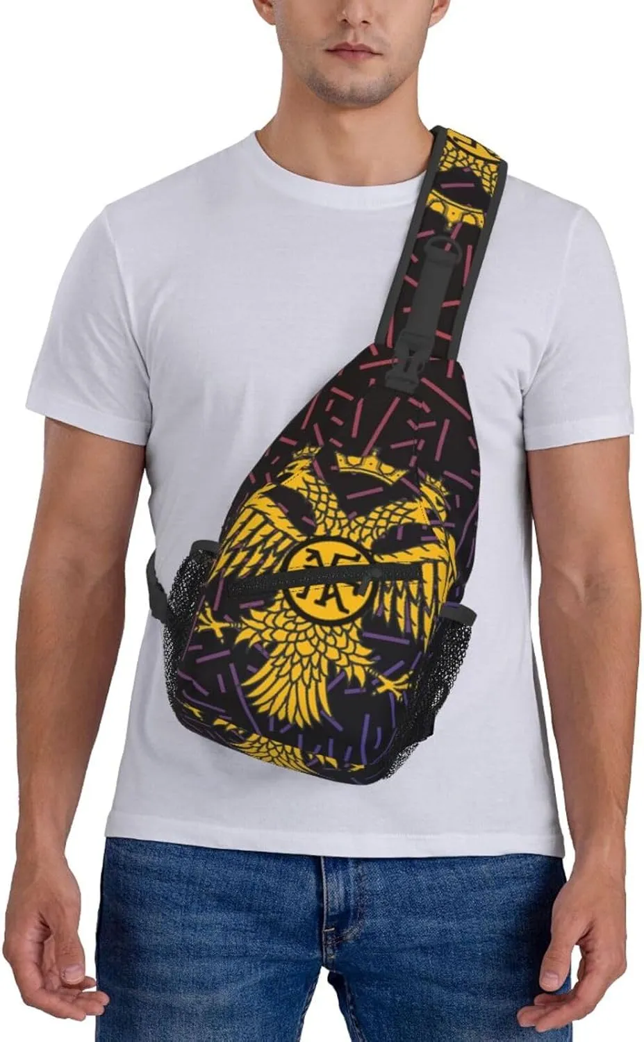 Byzantine Eagle A-rmy Crossbody Backpack Chest Shoulder Bag Lightweight One Strap Travel Hiking Daypack