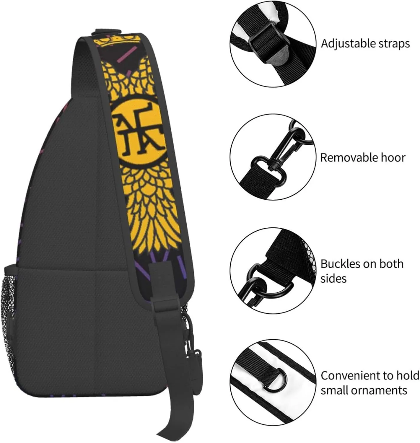 Byzantine Eagle A-rmy Crossbody Backpack Chest Shoulder Bag Lightweight One Strap Travel Hiking Daypack