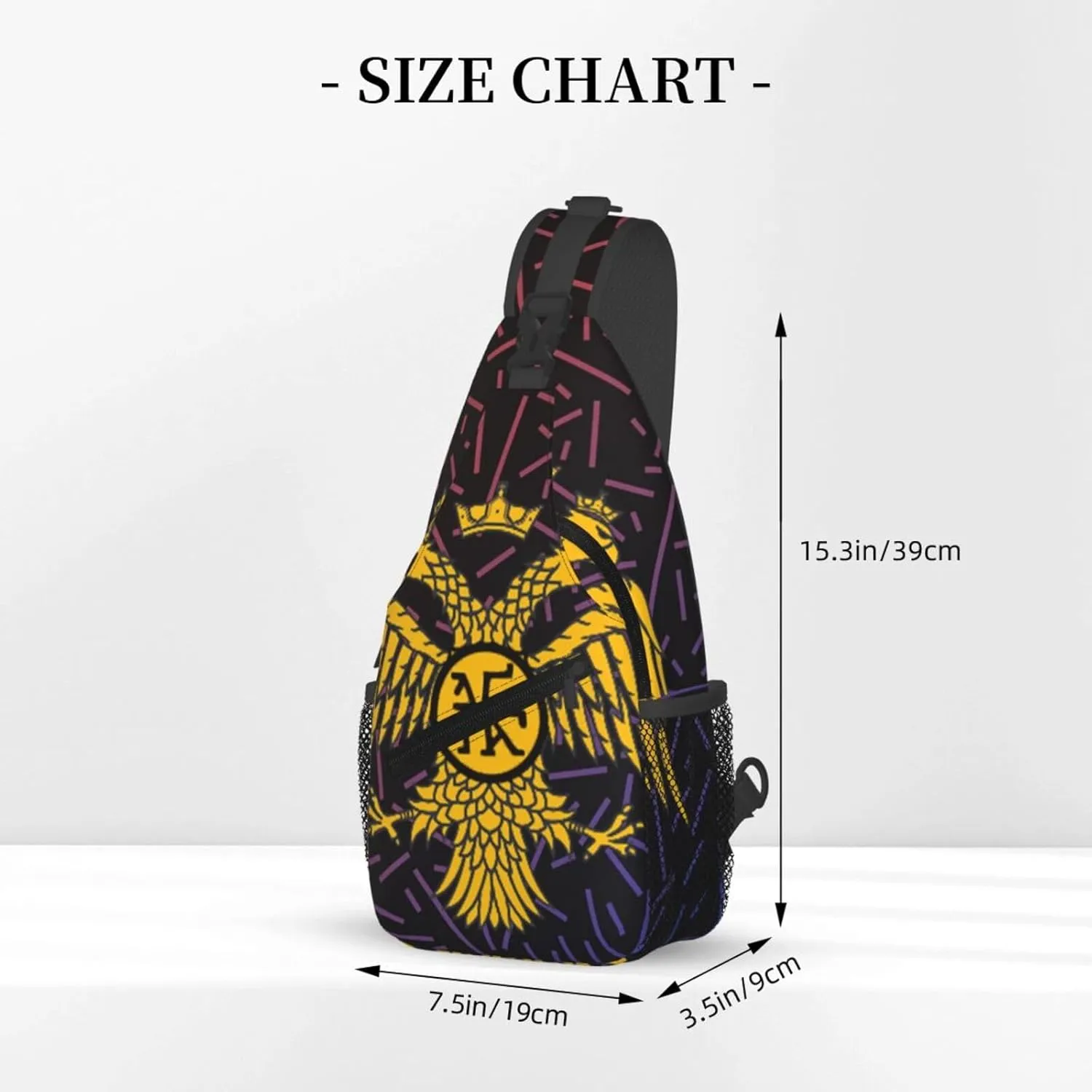 Byzantine Eagle A-rmy Crossbody Backpack Chest Shoulder Bag Lightweight One Strap Travel Hiking Daypack