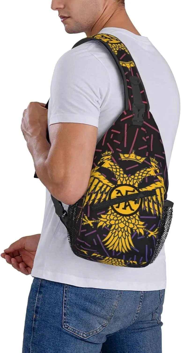 Byzantine Eagle A-rmy Crossbody Backpack Chest Shoulder Bag Lightweight One Strap Travel Hiking Daypack
