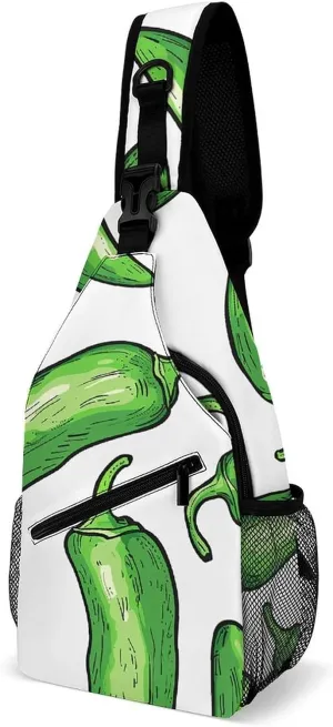 Cactus And Flowers Sling Bag Lightweight Crossbody Chest Pack Travel Shoulder Bag with Adjustable Strap