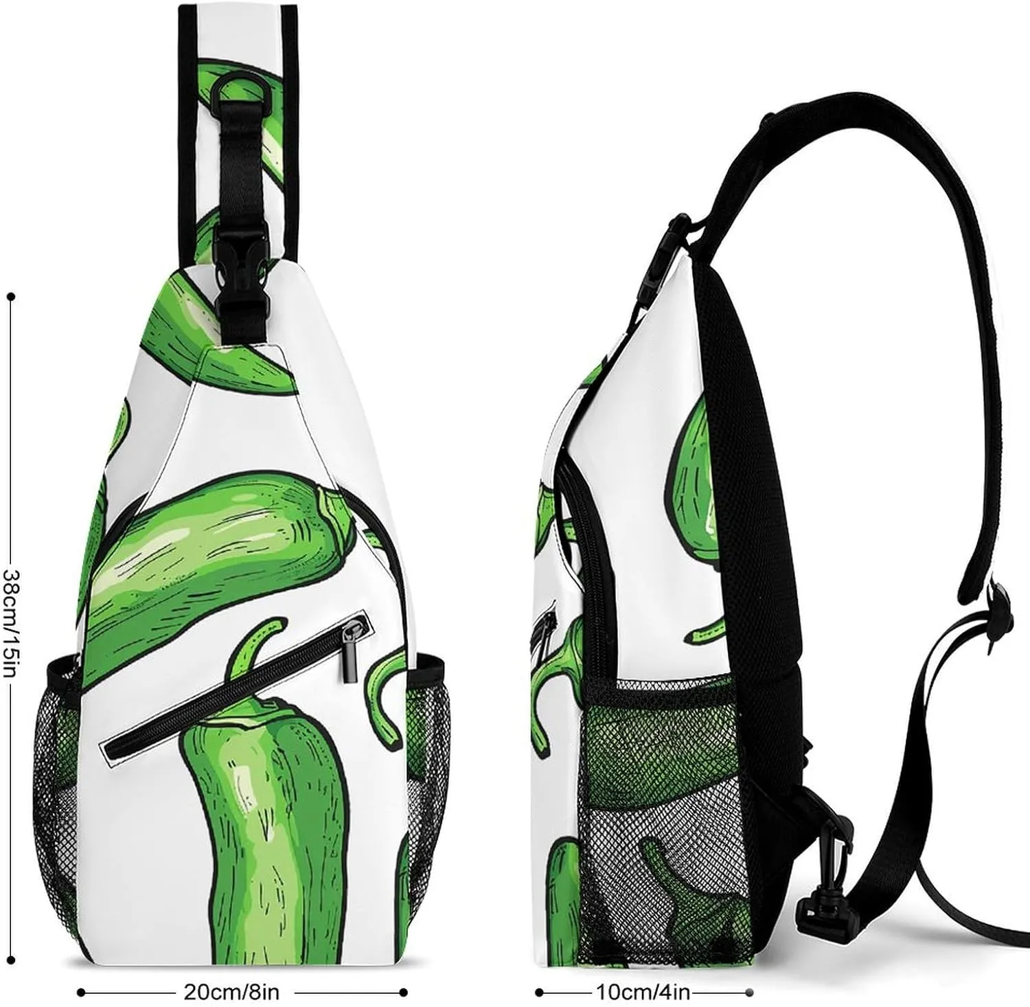 Cactus And Flowers Sling Bag Lightweight Crossbody Chest Pack Travel Shoulder Bag with Adjustable Strap