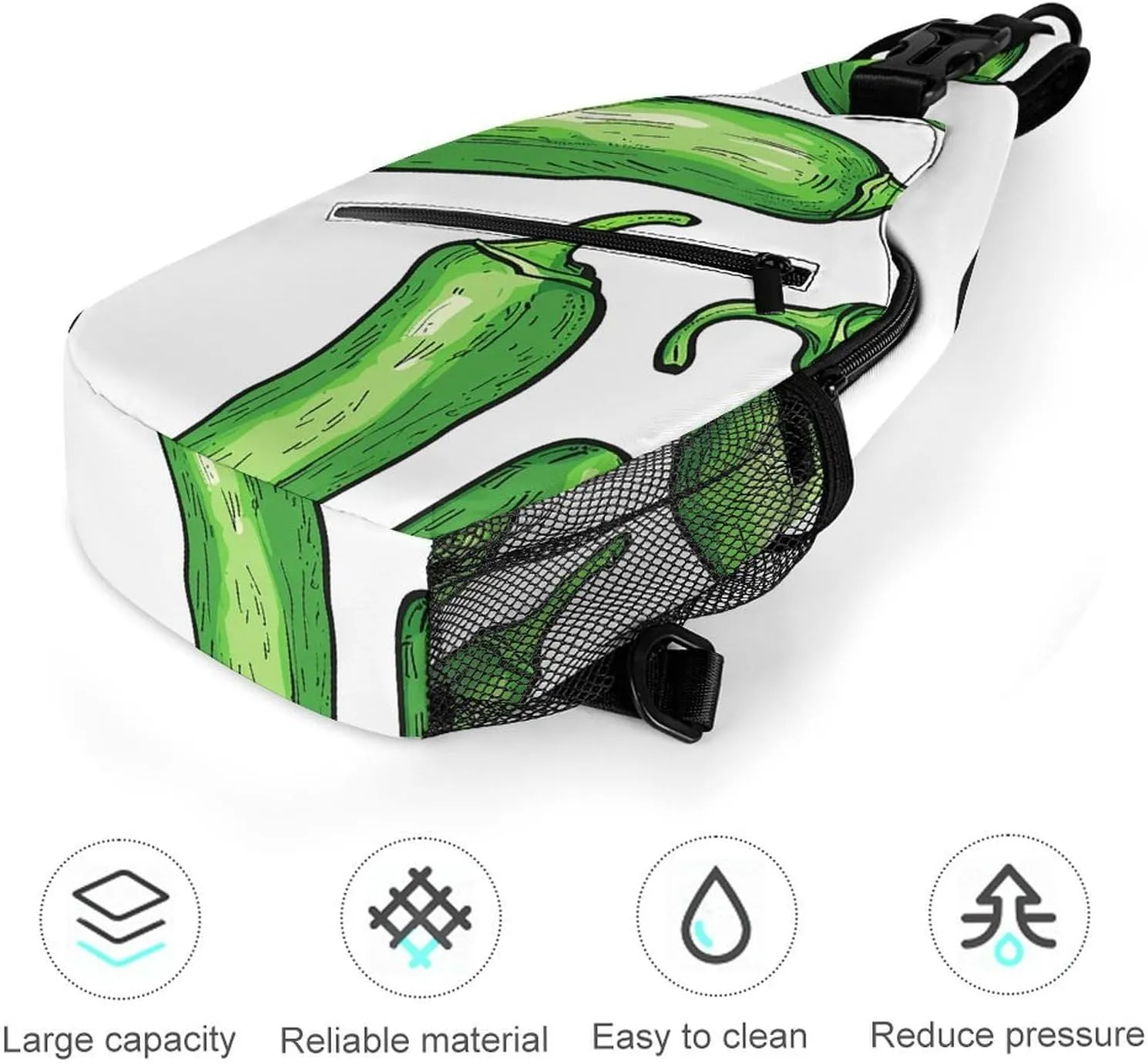 Cactus And Flowers Sling Bag Lightweight Crossbody Chest Pack Travel Shoulder Bag with Adjustable Strap