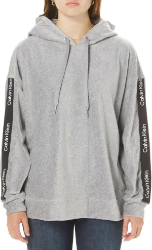 Calvin Klein Performance Women's Logo Tape Micro Rib Velour Pullover