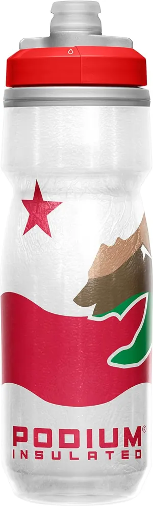 CamelBak Podium Chill Insulated Bike Water Bottle - Easy Squeeze Bottle - Fits Most Bike Cages - 21oz, California