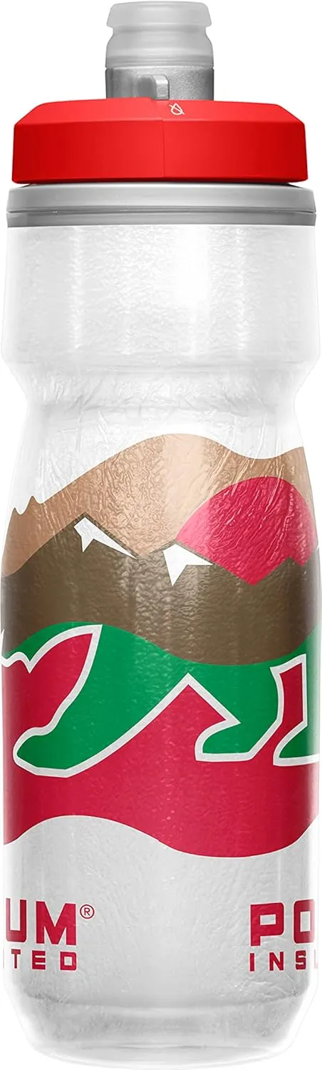 CamelBak Podium Chill Insulated Bike Water Bottle - Easy Squeeze Bottle - Fits Most Bike Cages - 21oz, California