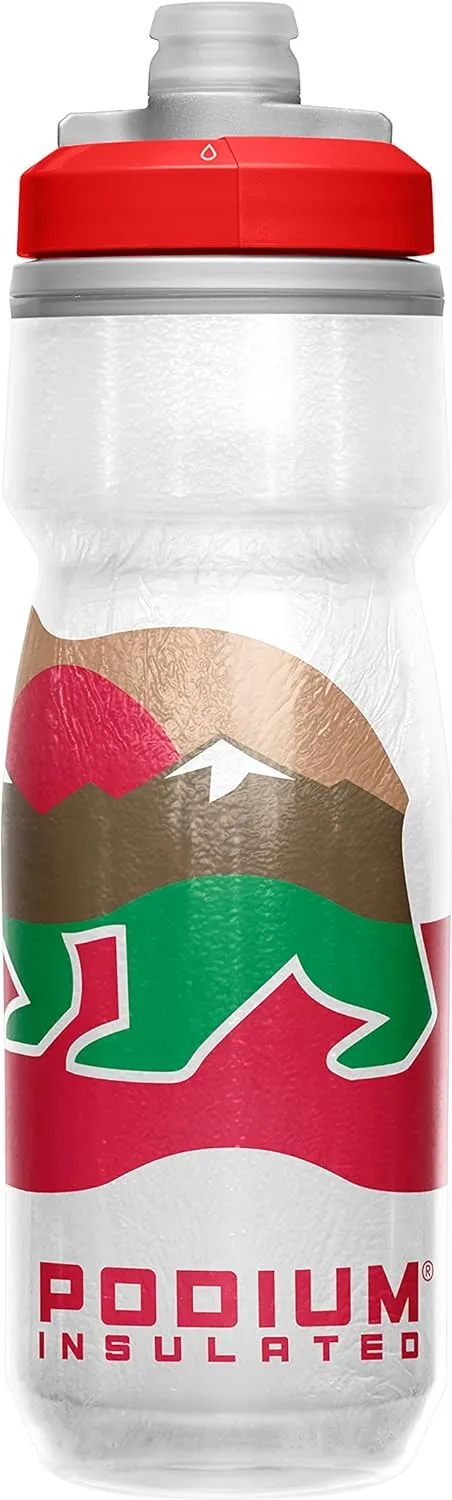 CamelBak Podium Chill Insulated Bike Water Bottle - Easy Squeeze Bottle - Fits Most Bike Cages - 21oz, California