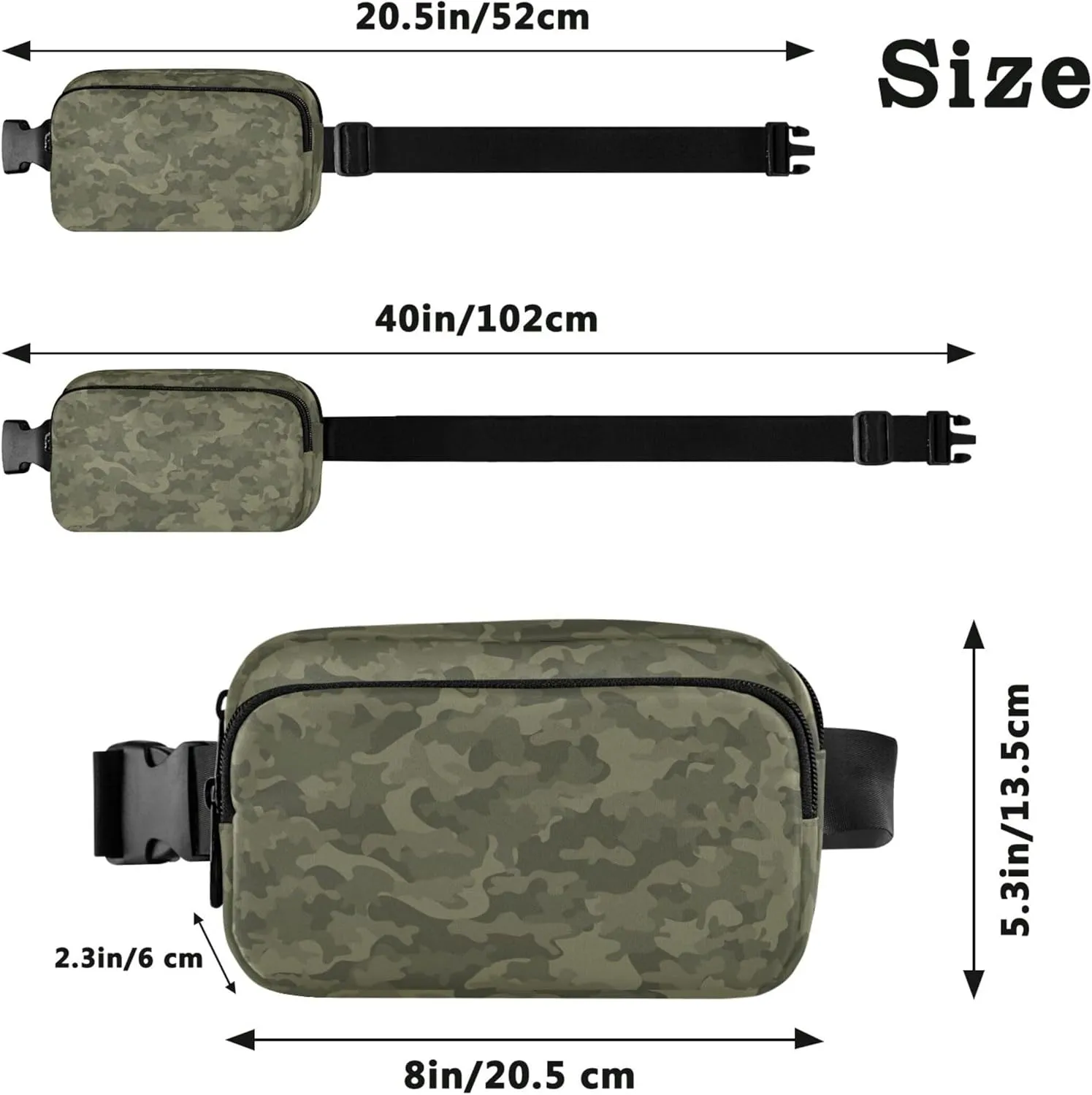 Camouflage Military Infantry Waterproof Women Fanny Packs Belt Bag Hip Pack Pattern Waist Pouches for Men