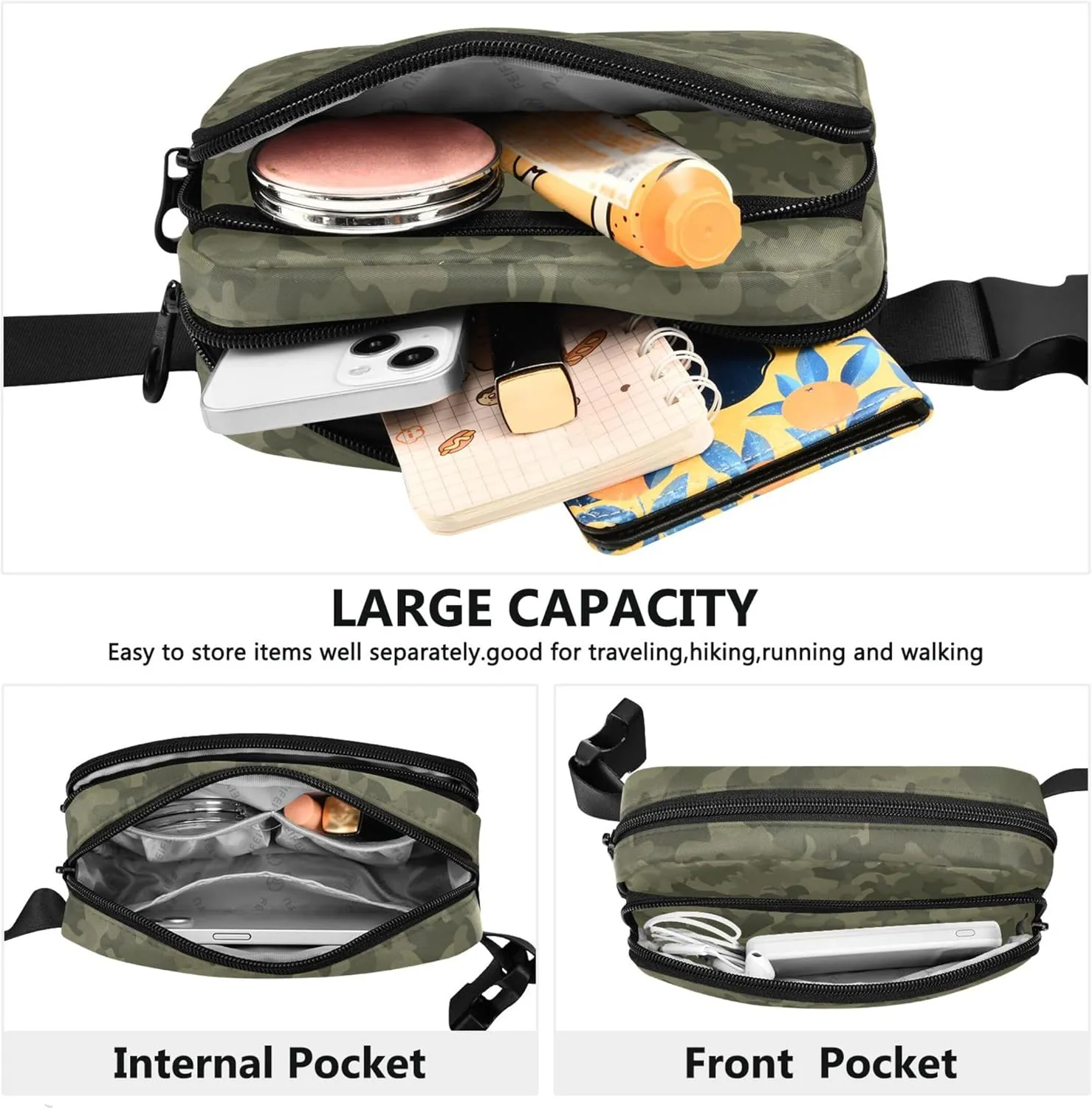 Camouflage Military Infantry Waterproof Women Fanny Packs Belt Bag Hip Pack Pattern Waist Pouches for Men