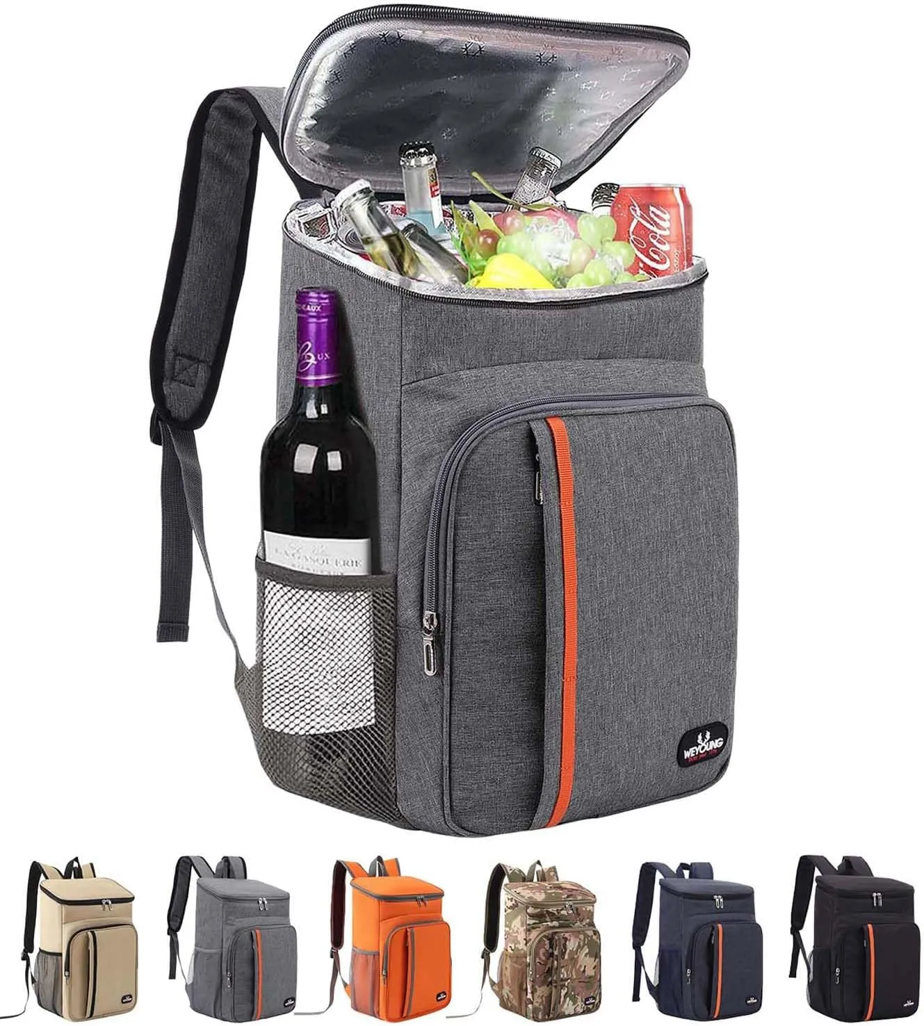 Camping Cooler Backpack 25 Cans, Leak Proof Insulated Thermal Bag, Beach Travel Picnic Lunch Backpack for Men Women