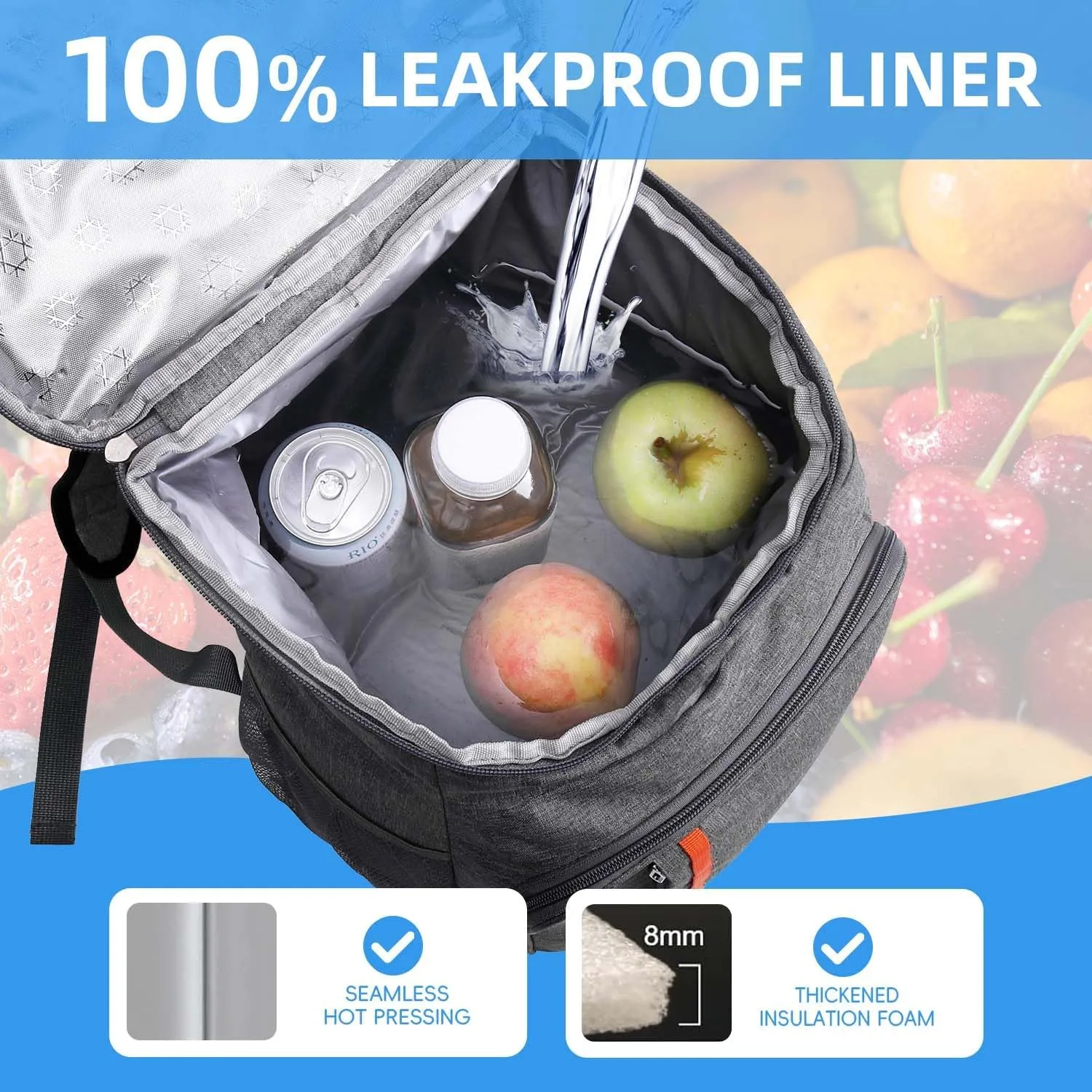 Camping Cooler Backpack 25 Cans, Leak Proof Insulated Thermal Bag, Beach Travel Picnic Lunch Backpack for Men Women