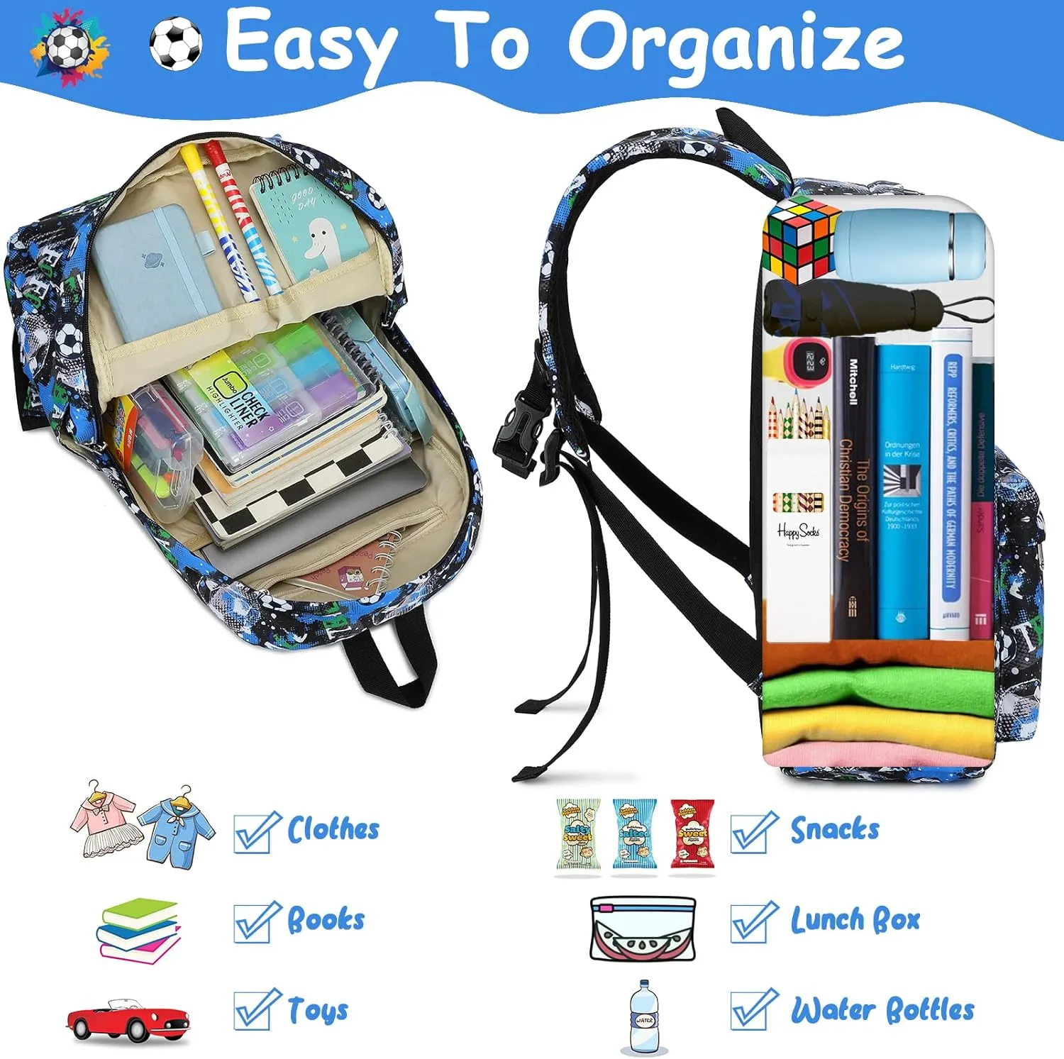 CAMTOP Backpack for Kids, Boys Girls Preschool Backpacks with Lunch Box Toddler Kindergarten School Bookbag Set
