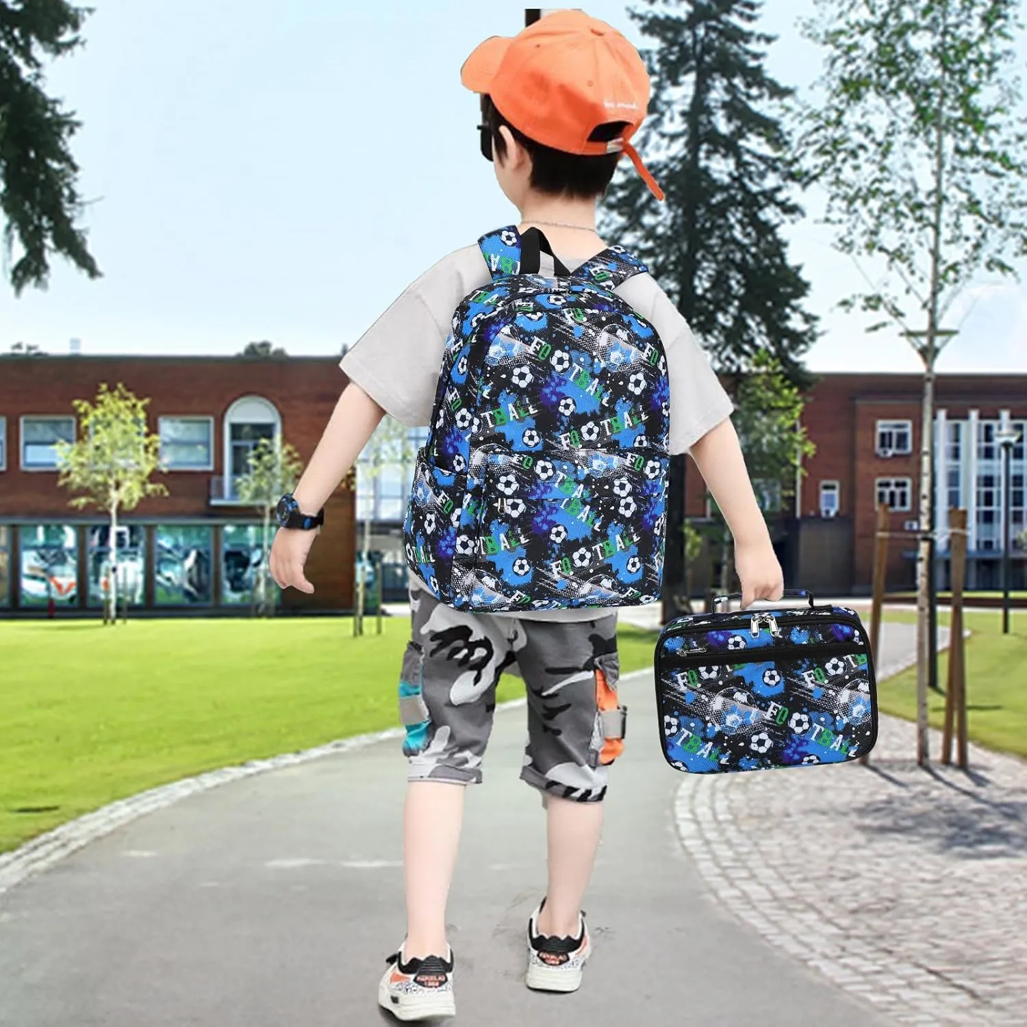 CAMTOP Backpack for Kids, Boys Girls Preschool Backpacks with Lunch Box Toddler Kindergarten School Bookbag Set
