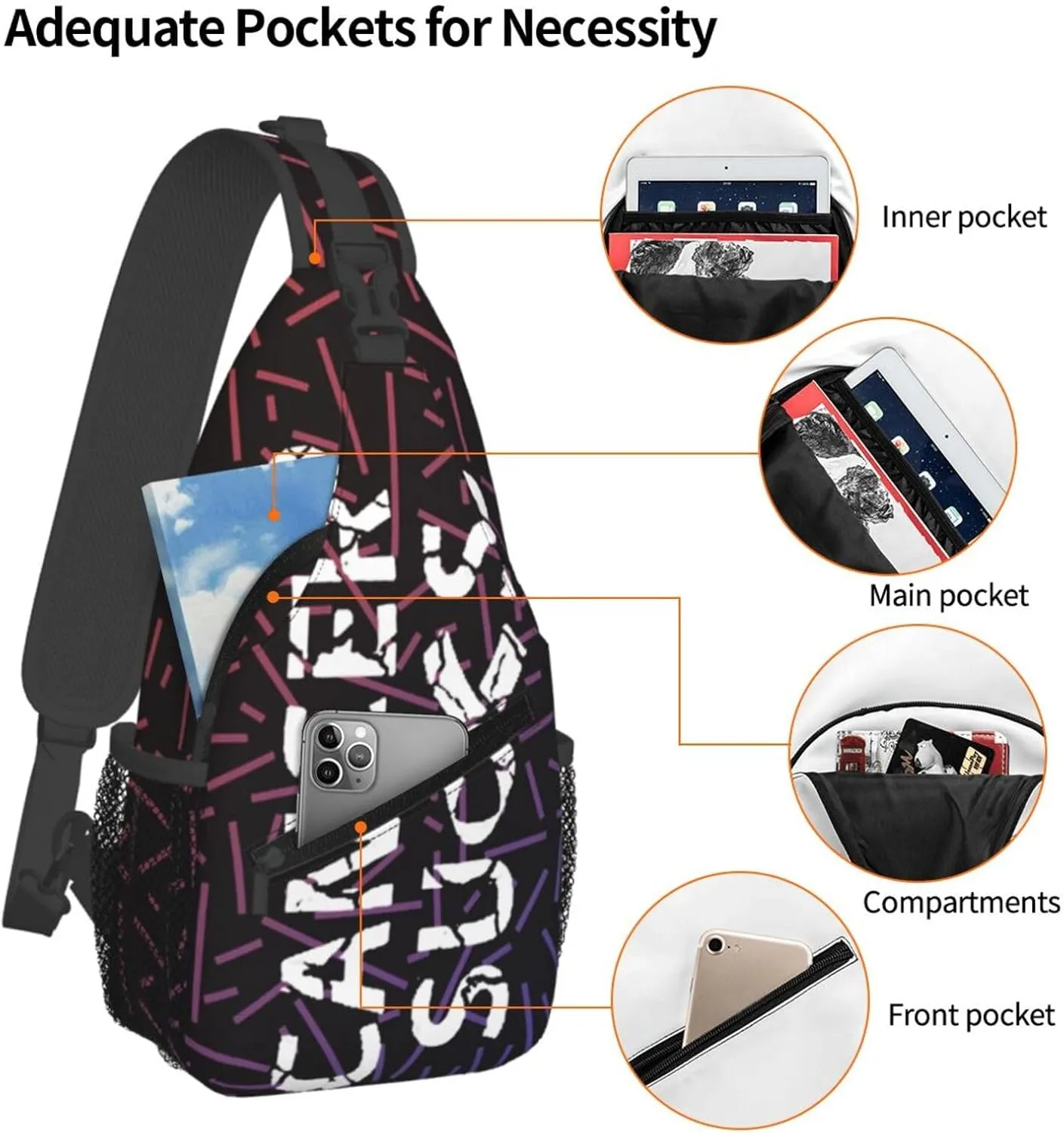 Cancer Sucks Crossbody Backpack Chest Shoulder Bag Lightweight One Strap Travel Hiking Daypack
