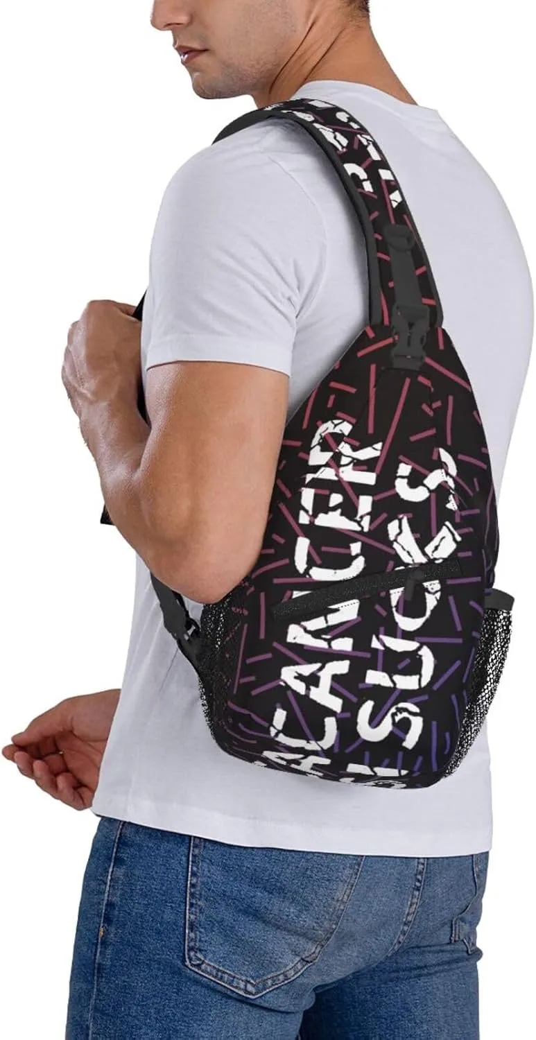 Cancer Sucks Crossbody Backpack Chest Shoulder Bag Lightweight One Strap Travel Hiking Daypack