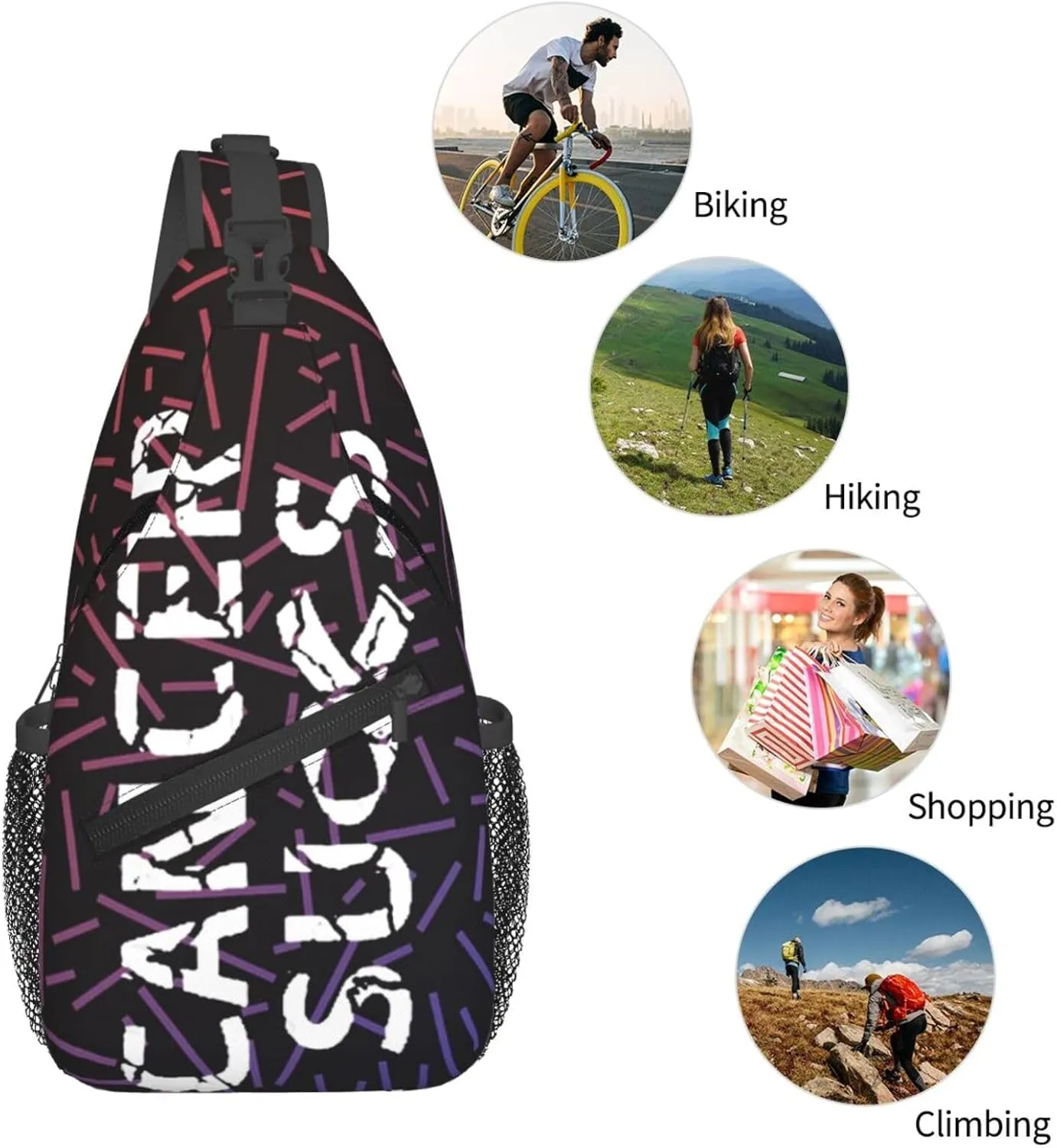 Cancer Sucks Crossbody Backpack Chest Shoulder Bag Lightweight One Strap Travel Hiking Daypack