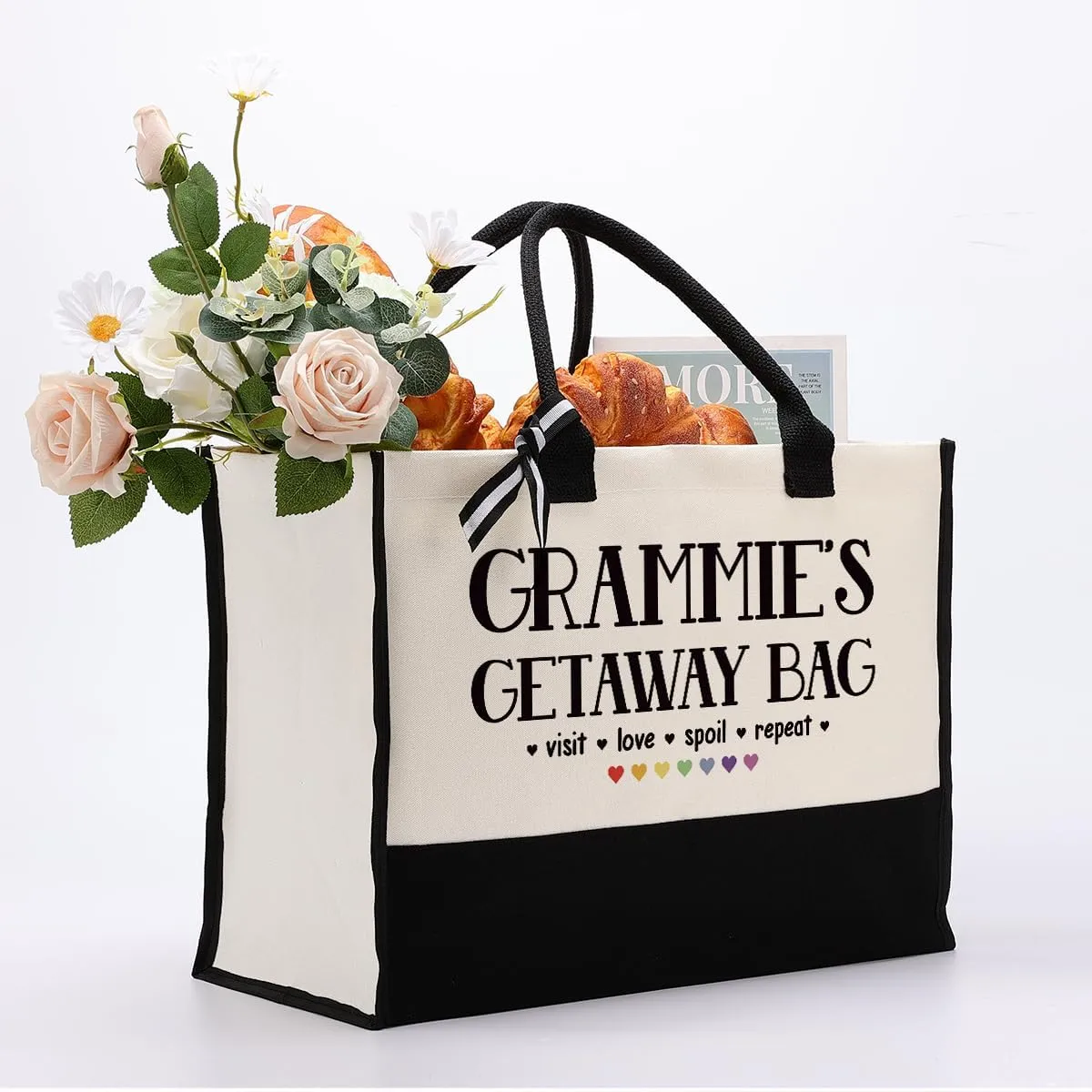 Canvas Bag Gift for Grammie, Gammie Gift, Grammie's Getaway Bag, Cotton Canvas Tote Bag, Shoulder Beach Bag, Reusable Shopping Bag, Women Canvas Bag Gift for Grammie, Mother's Day Gift for Grandma