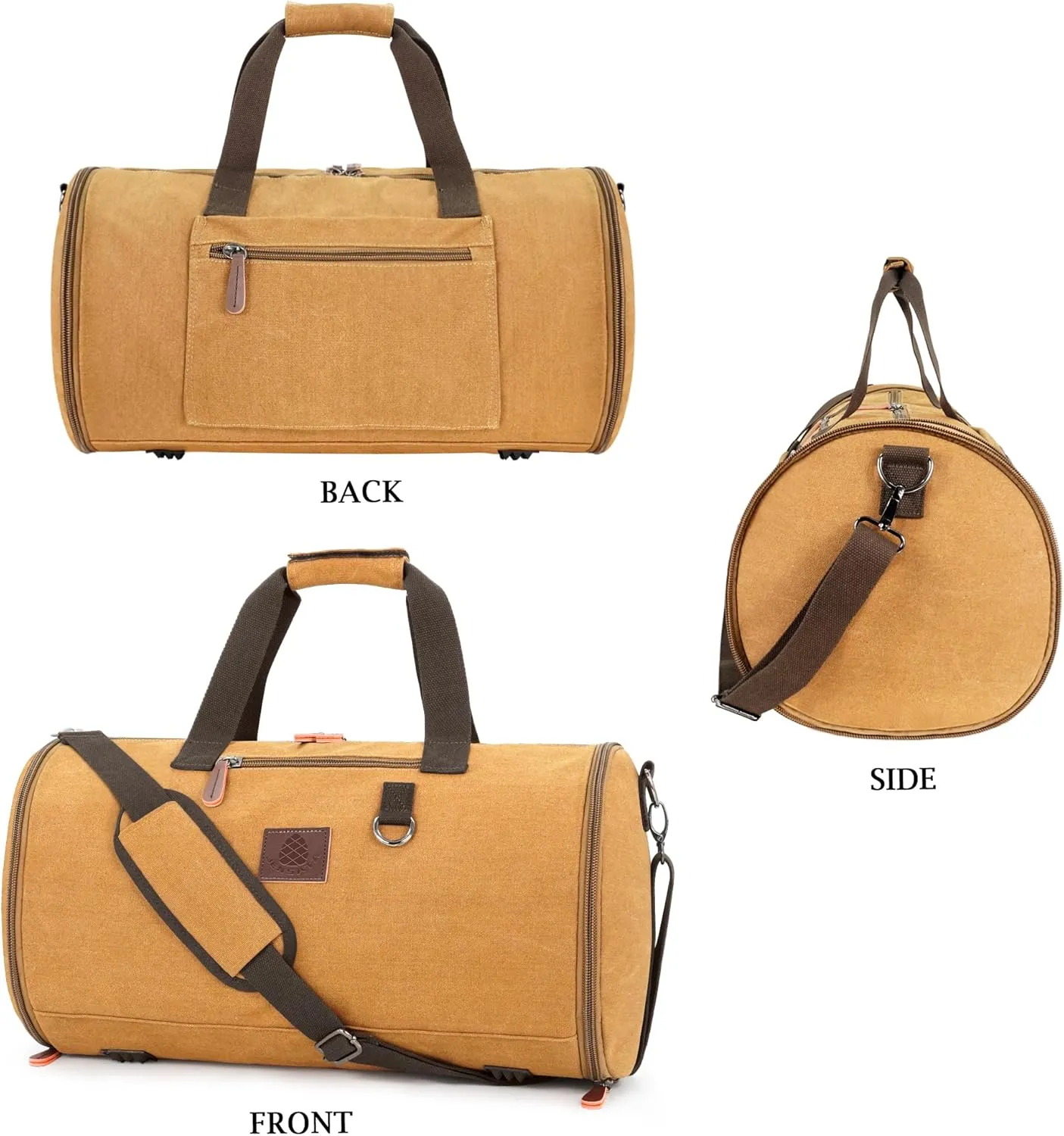 Canvas Duffle Bag for Men - 50L-70L Large Weekender Overnight Expandable Carry On Bag