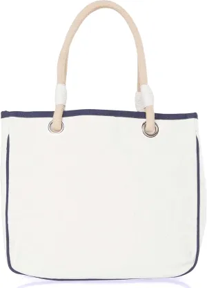 Canvas Rope Handle Tote Bag For Women - Metal Grommets - Perfect For Traveling, Groceries