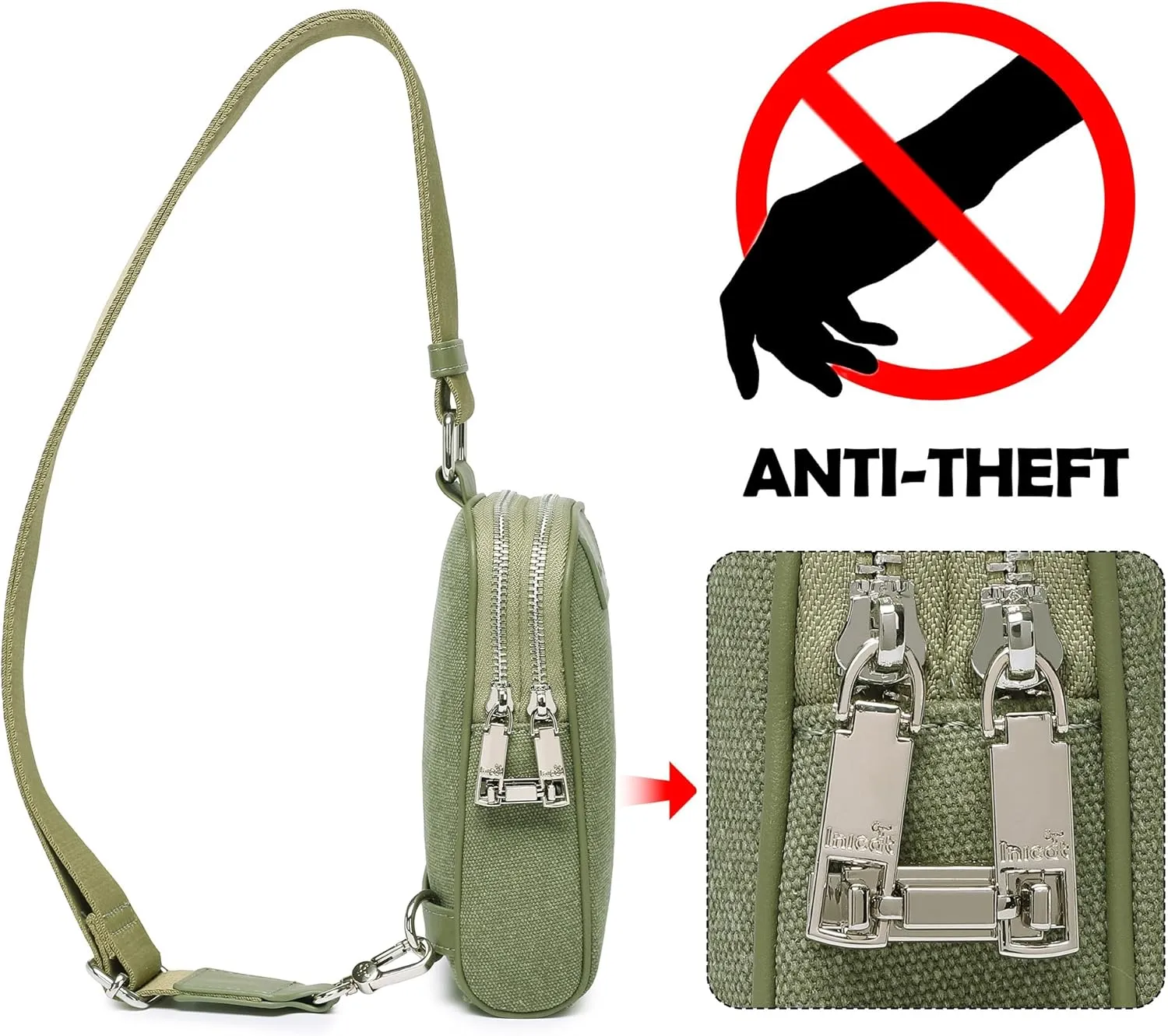 Canvas Small Sling Bag for Women Men Anti Theft Crossbody Bags RFID Blocking Cross Body Bag for Woman Travel Sling Purse