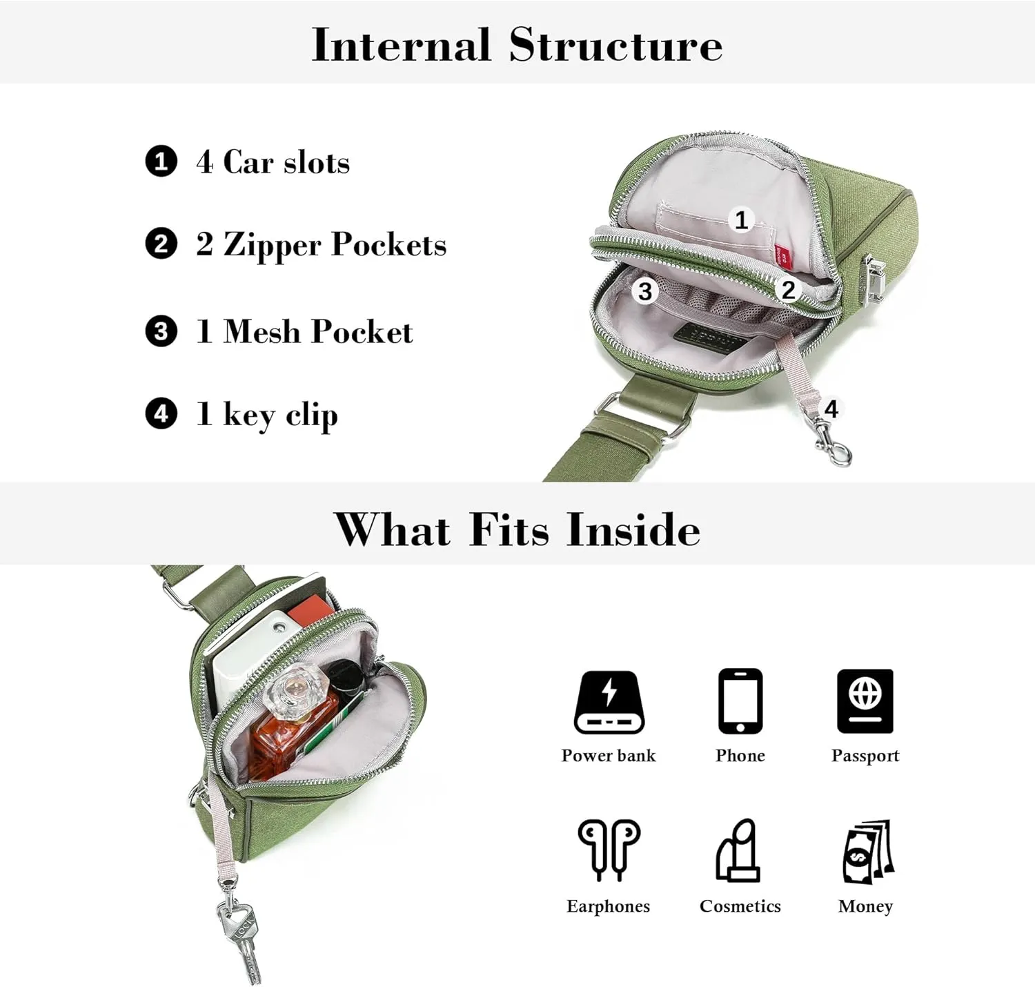 Canvas Small Sling Bag for Women Men Anti Theft Crossbody Bags RFID Blocking Cross Body Bag for Woman Travel Sling Purse